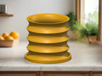 Rippled Plant Pot with Drainage – Modern Organic Indoor Planter with Saucer, 3D Printed Wavy Pot for Houseplants - BRIM