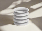 Rippled Plant Pot with Drainage – Modern Organic Indoor Planter with Saucer, 3D Printed Wavy Pot for Houseplants - BRIM
